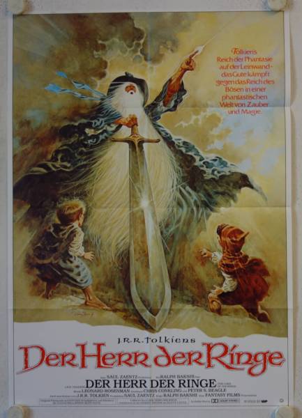 Der Herr der Ringe originales deutsches Filmplakat (R80s)